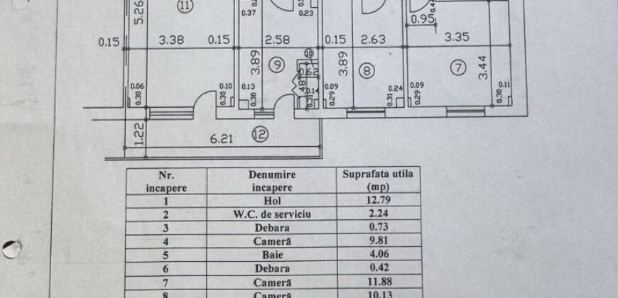 Apartament 4 camere – 79,26 mp utili – 2 balcoane – Mihai Viteazu